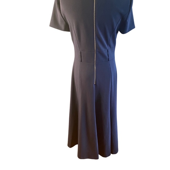 Calvin Klein Navy Fit & Flare Short Sleeve Dress Size 4 - Picture 3 of 7